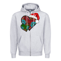 Heather Grey Christmas heart gemstones leopard Zipper Hoodie - BarkalooDesign