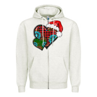 Oatmeal Heather Christmas heart gemstones leopard Zipper Hoodie - BarkalooDesign