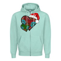 Seafoam Christmas heart gemstones leopard Zipper Hoodie - BarkalooDesign