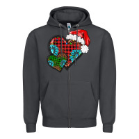 Smoke Christmas heart gemstones leopard Zipper Hoodie - BarkalooDesign