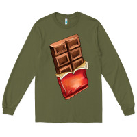 Army Green chocolate Long Sleeve Tee - AdoDesignShop