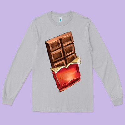 Chocolate Long Sleeve Tee Designed By Adodesignshop