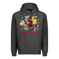 Charcoal Heather teachers change the world Premium Hoodie - Artiststas