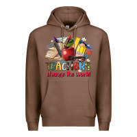 Chestnut teachers change the world Premium Hoodie - Artiststas