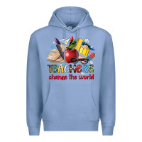 Colony Blue teachers change the world Premium Hoodie - Artiststas