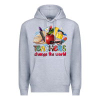 Heather Grey teachers change the world Premium Hoodie - Artiststas