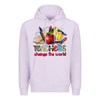Lilac teachers change the world Premium Hoodie - Artiststas