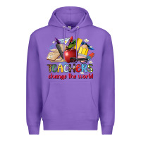 Purple teachers change the world Premium Hoodie - Artiststas