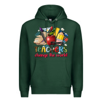 Sports Green teachers change the world Premium Hoodie - Artiststas