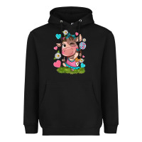 Black little cute cow Heavyweight Hoodie - NancyCooperArtShop