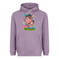Lavender little cute cow Heavyweight Hoodie - NancyCooperArtShop