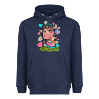 Navy little cute cow Heavyweight Hoodie - NancyCooperArtShop