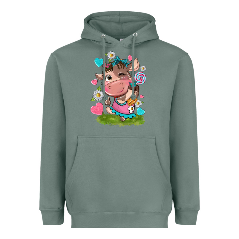 Little Cute Cow Heavyweight Hoodie by NancyCooperArtShop | Teevron