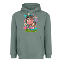 Sage little cute cow Heavyweight Hoodie - NancyCooperArtShop