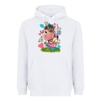 White little cute cow Heavyweight Hoodie - NancyCooperArtShop