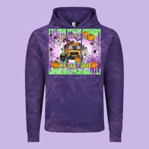 Halloween School Bus Vintage Hoodie Designed By Texasbilliewilder