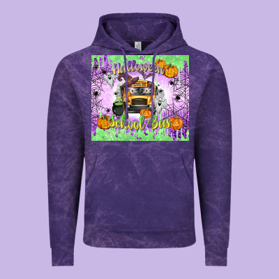 Halloween School Bus Vintage Hoodie Designed By Texasbilliewilder