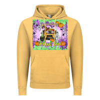 Vintage Mustard Halloween School Bus Vintage Hoodie - texasbilliewilder