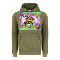 Vintage Olive Halloween School Bus Vintage Hoodie - texasbilliewilder