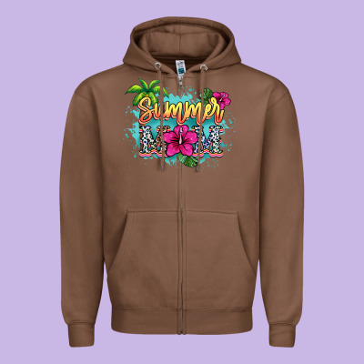Summer Mom Zipper Hoodie Designed By Nancycooperartshop
