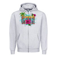 Heather Grey summer mom Zipper Hoodie - NancyCooperArtShop