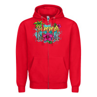 Red summer mom Zipper Hoodie - NancyCooperArtShop