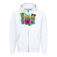 White summer mom Zipper Hoodie - NancyCooperArtShop