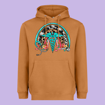 Nurse Rainbow Heavyweight Hoodie Designed By Nancycooperartshop