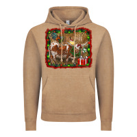 Vintage Coffee christmas farm animals Vintage Hoodie - RanaPortraitStore