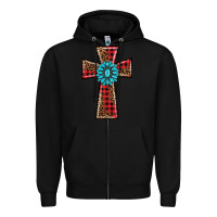 Black christmas cross Zipper Hoodie - BarkalooDesign