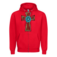 Red christmas cross Zipper Hoodie - BarkalooDesign