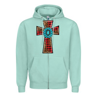 Seafoam christmas cross Zipper Hoodie - BarkalooDesign
