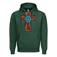 Sports Green christmas cross Zipper Hoodie - BarkalooDesign