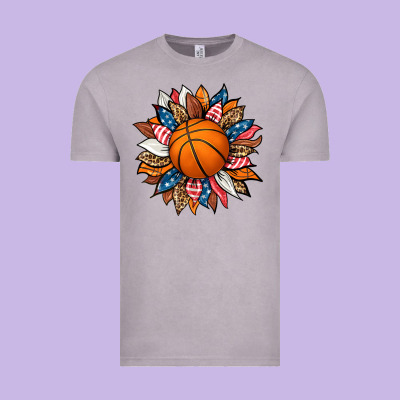 Basketball Sunflower Vintage Tee Designed By Hra Design Shop