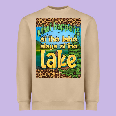 What Happens At The Lake Stays At The Lake Air Freshener Heavyweight Sweatshirt Designed By Hra Design Shop