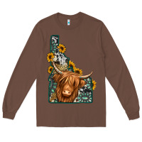 Chestnut idaho map long haired cow Long Sleeve Tee - Jasminsmagicworld