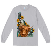 Moon Dust idaho map long haired cow Long Sleeve Tee - Jasminsmagicworld