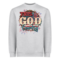 Heather Grey This is god country 4th of july Heavyweight Sweatshirt - CowGirlArtShop