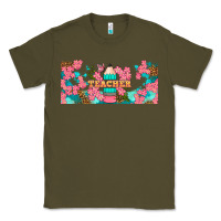 Army Green teacher floral pencil libbey glass Classic Tee - BundleAndBundleShop