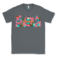 Charcoal Heather teacher floral pencil libbey glass Classic Tee - BundleAndBundleShop