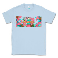 Dusty Blue teacher floral pencil libbey glass Classic Tee - BundleAndBundleShop