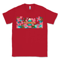 Red teacher floral pencil libbey glass Classic Tee - BundleAndBundleShop