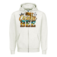 Oatmeal Heather queen bee Zipper Hoodie - LillyAllenDesigns