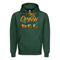 Sports Green queen bee Zipper Hoodie - LillyAllenDesigns