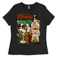 Black christmas cocktail martini  air freshener Ladies Tee - AdoDesignShop