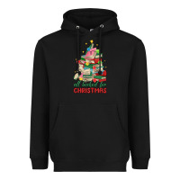Black christmas book tree Heavyweight Hoodie - MaliasSmallBusiness