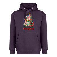 Plum christmas book tree Heavyweight Hoodie - MaliasSmallBusiness