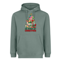 Sage christmas book tree Heavyweight Hoodie - MaliasSmallBusiness