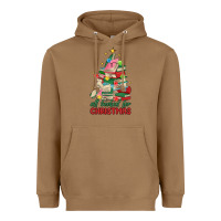 Toasted Coconut christmas book tree Heavyweight Hoodie - MaliasSmallBusiness