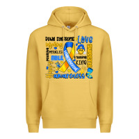 Antique Gold down syndrome awareness typography Premium Hoodie - Artiststas